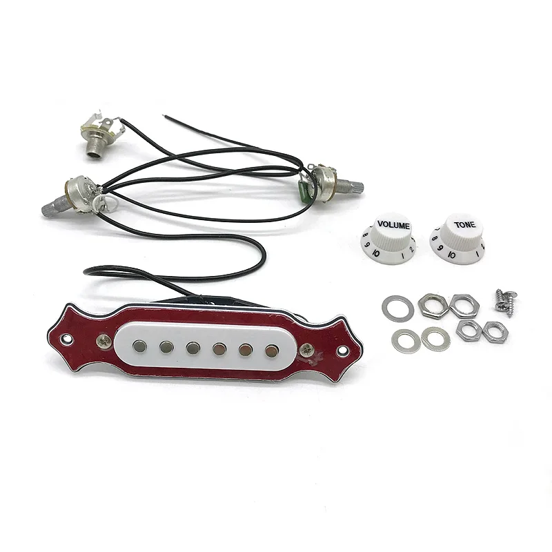 Factory Supply Whole Set Single Pickup 1 Volume+1 Tone+1 Jack Sound Hole Pickup For Acoustic Electric Guitar