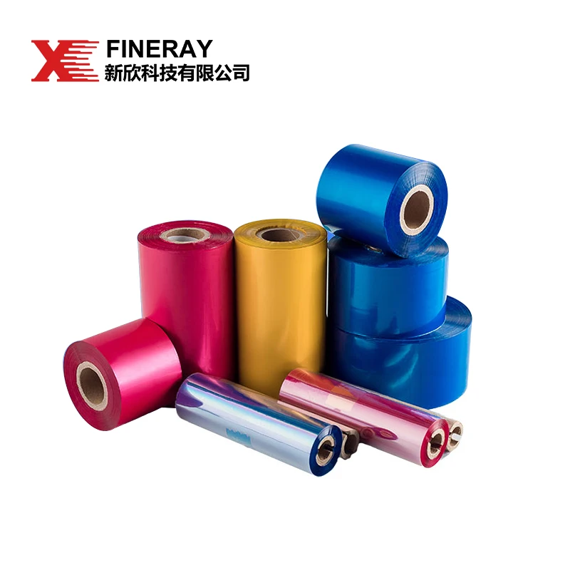 Fineray All Resin 110mm*300m Size Can Be Customized High Quality Red/Blue/Green/Yellow Colored Thermal Transfer Ribbon