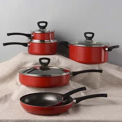 10 Pieces non-stick cooking pots and pans set non stick cookware sets