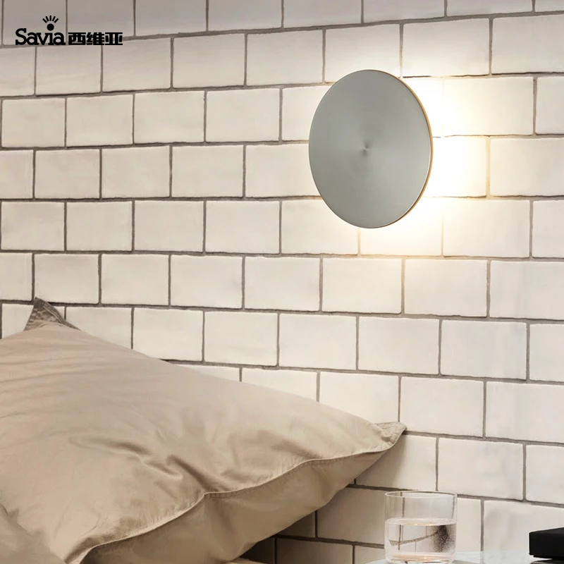 
Savia Modern LED 9W Wall Light Indoor Aluminum Round European Wall Mount Lamp Outdoor Garden Corridor Aisle Backlit Wall Lamp 