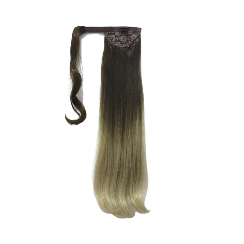 Высококачественные новые модные синтетические волосы Омбре шелковистые прямые волнистые вокруг конского хвоста