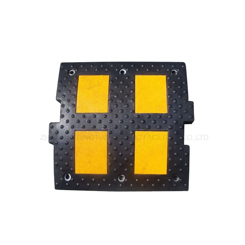 Best Selling Exported to Russia Black And Yellow Rubber Speed Hump For Driveways