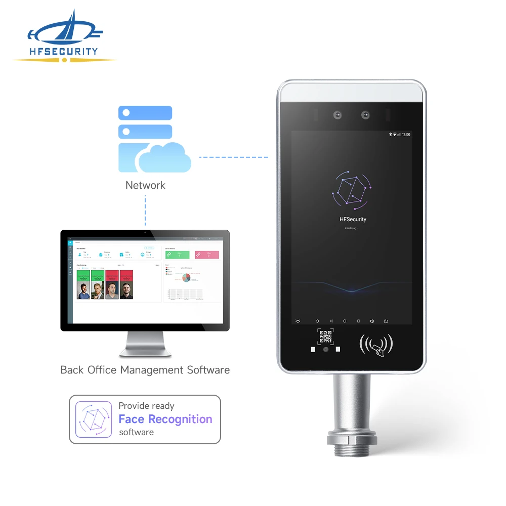 HFSecurity RA08 Free Cloud Software Android Face Recognition Web Cloud Based Biometric Access Control Device