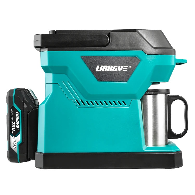20V Li-ion Battery rechargeable Small and portable cordless coffee machine compatible with coffee capsules and ground coffee