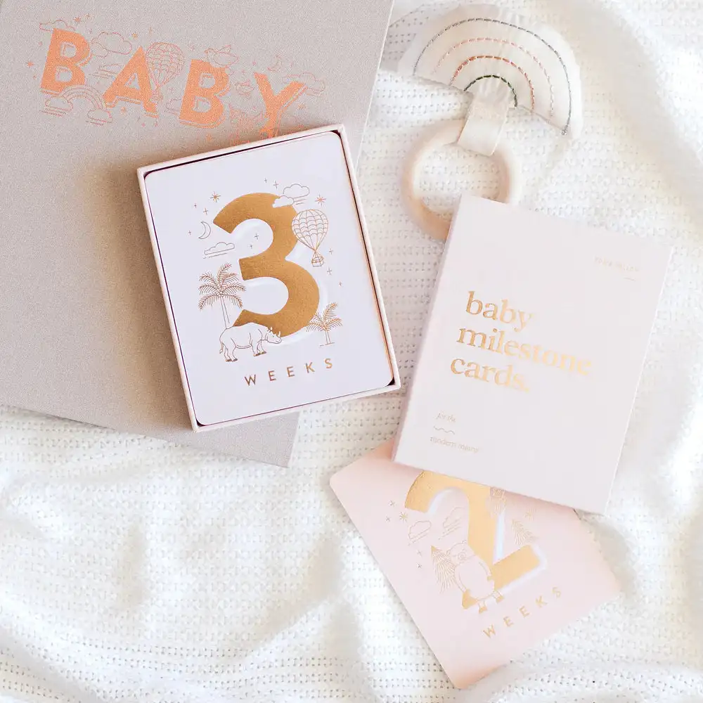 Wholesale Milestones from One Day Old to One Year Old Paper Baby Milestone Cards Sets for Modem Mama