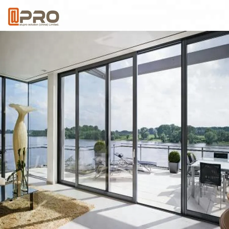 NFRC 10 years warranty double glass patio doors sound Insulation exterior aluminum sliding doors
