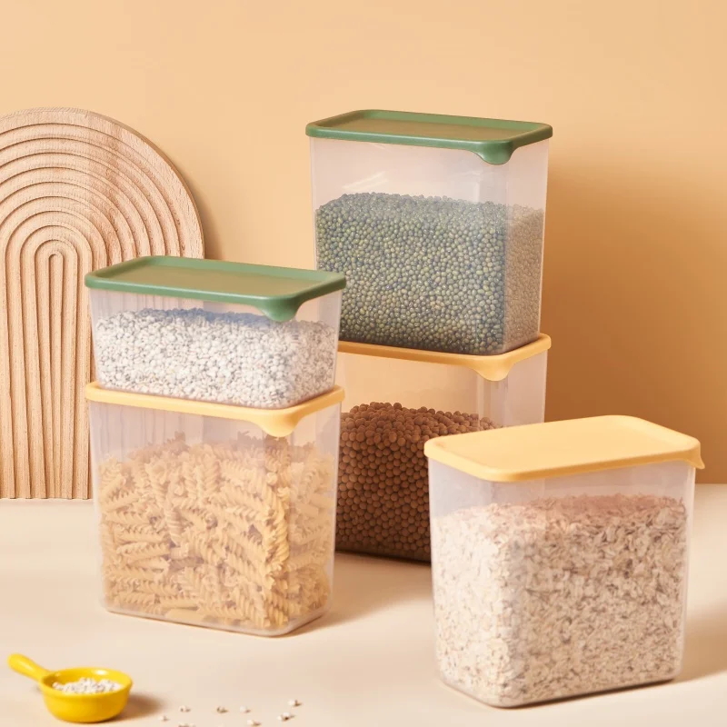 Популярный Штабелируемый пластиковый ящик для хранения еды органайзер кухни герметичные банки с крышкой
