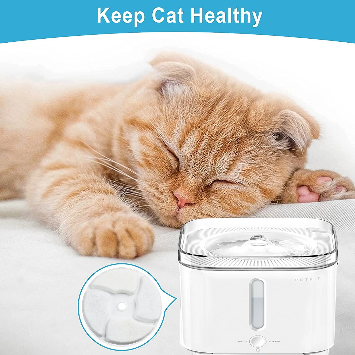 Ready to Ship Water Fountain Replacement Filter with Stronger Filtration for PETKIT Pet EVERSWEET 2S,3 .SOLO and 5 mini