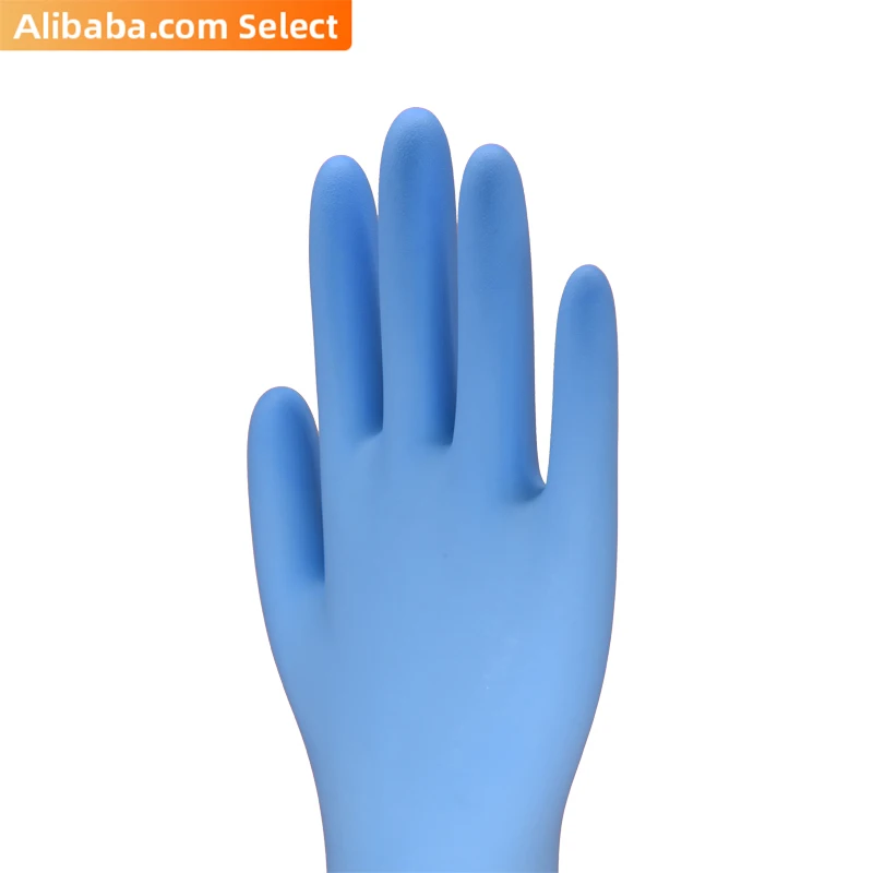 
ASTM D6319 wholesale safety disposable blue nitrile latex free powder free protective examination gloves 