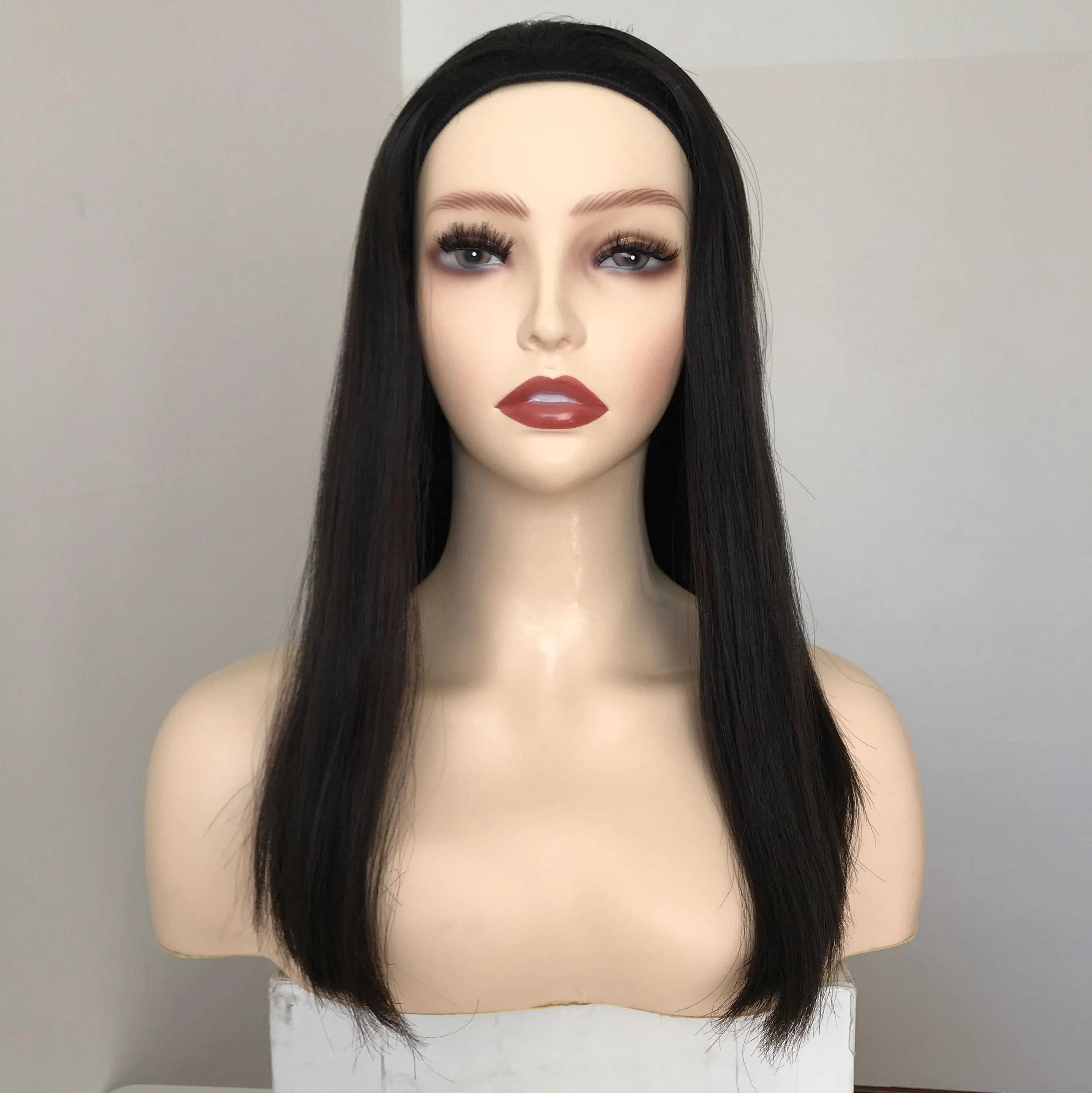 H65 High quality 28inch long human european hair Fast delivery Sheitel Kippah Fall hair weft made jewish kosher wigs