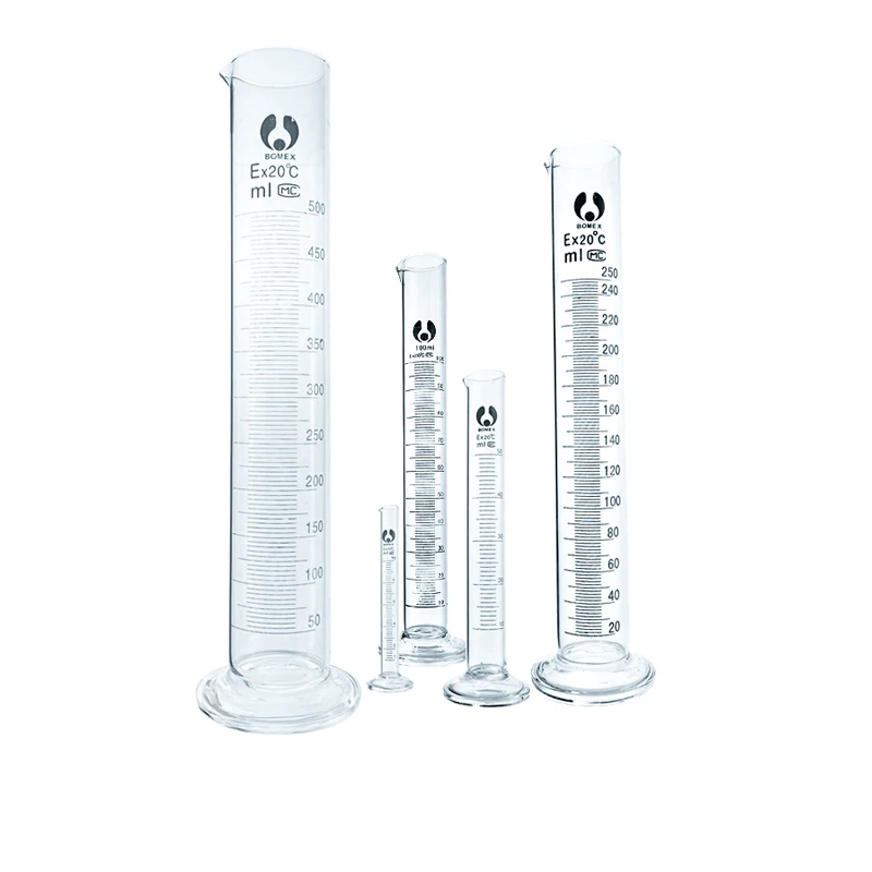 High quality 25ml  high borosilicate  transparent graduated measuring glass cylinder for laboratory