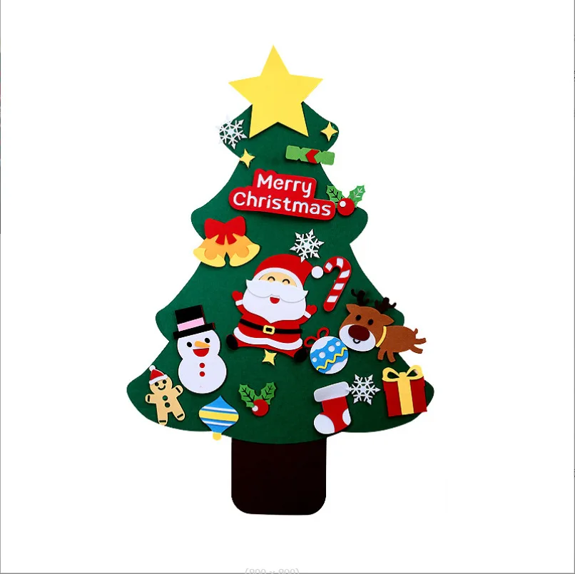 2024 High Quality Felt Christmas Tree  DIY Custom New Year Decoration Kids and Toddlers Door Wall Hanging Decorations