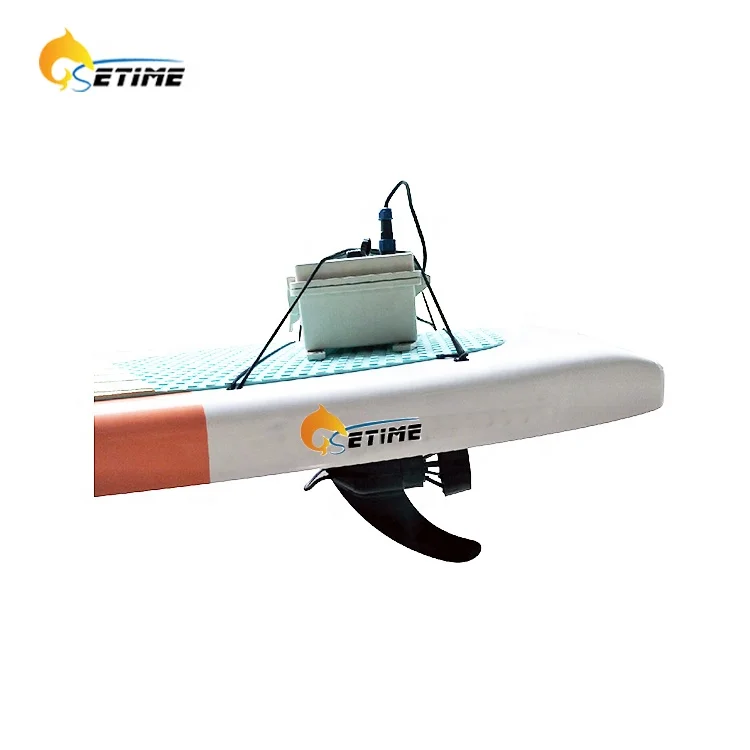 Electric Fin On Stand Up Paddle Board For River Surfing