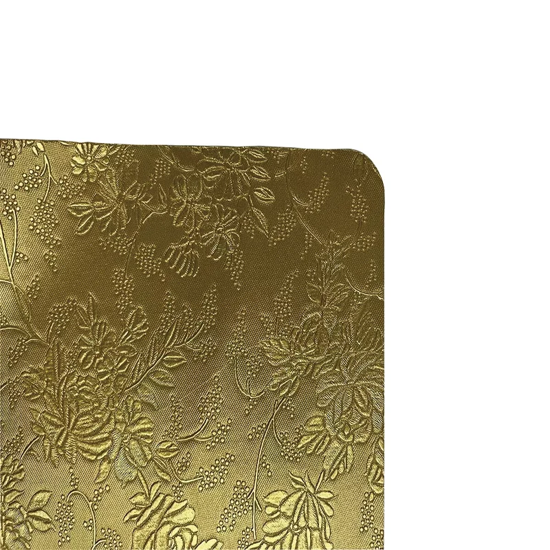 Gold Flower Pattern PVC Artificial Leather Fabric for Sofa, Chair etc