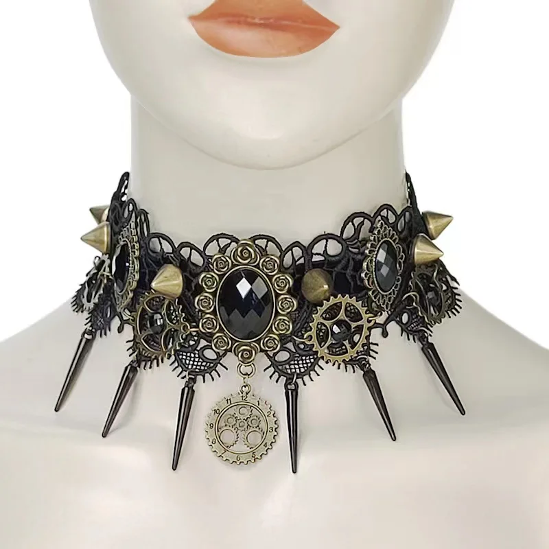 Vintage Punk Jewelry Set-Bracelet Necklace Halloween Carnival Night Festival Party Makeup Ball Dress Fashion Jewelry Special