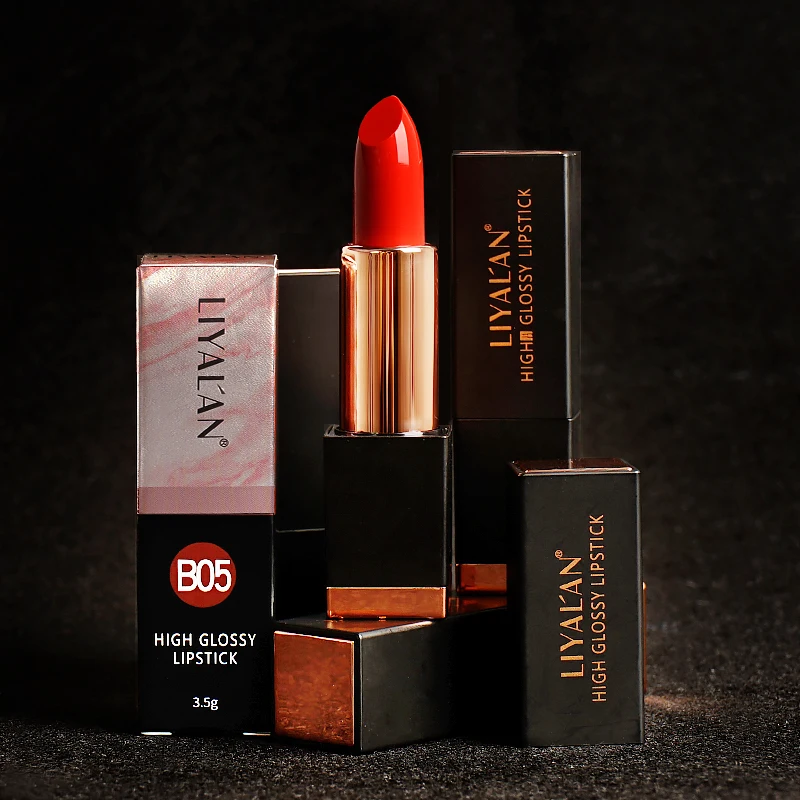 LIYALAN wholesale high quality long lasting waterproof glitter private label high gloss lipstick