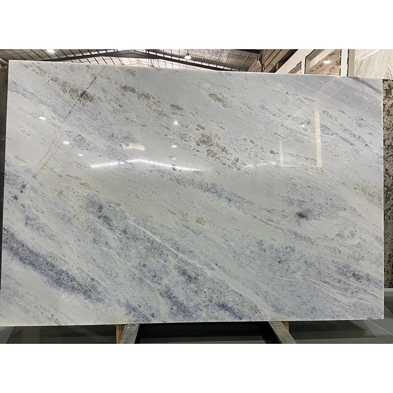 Luxury Rectangular Blue Natural Marble Top Stainless Steel Base Dining Table With Chair For home