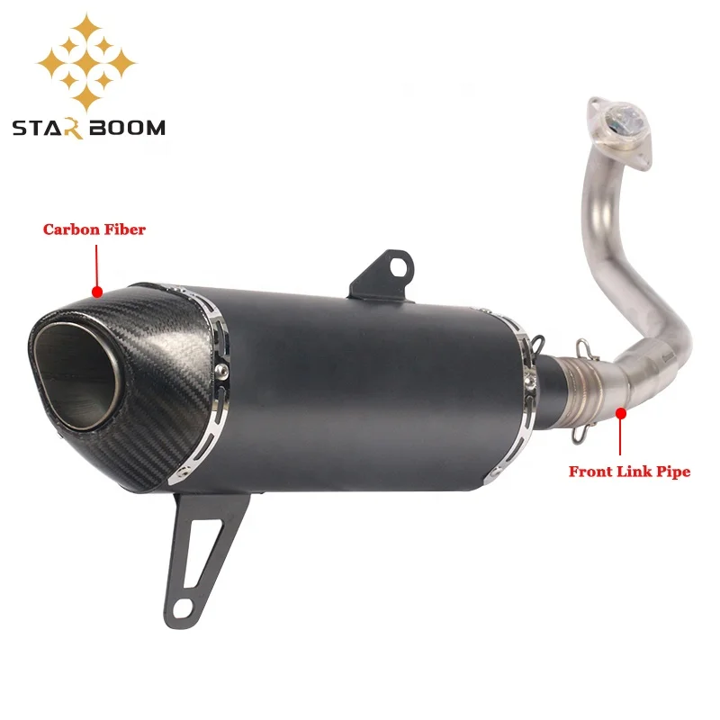 Motorcycle spare parts and accessories Stainless steel +Carbon fiber endcap full exhaust system X-max300 XMAX 250 bike exhaust