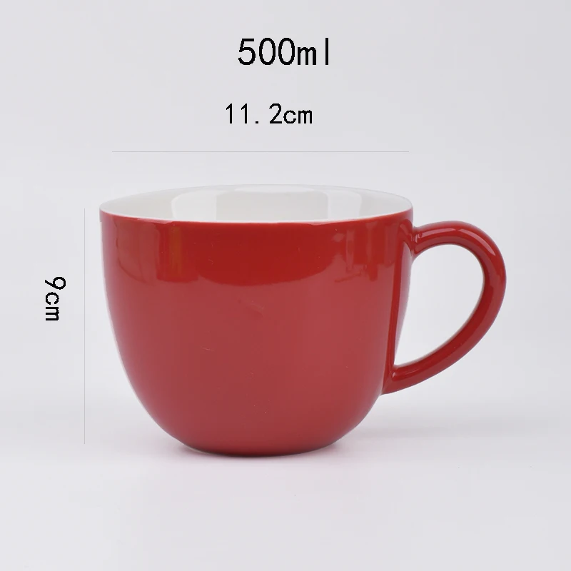 Nordic Classic Vertical Striped coffee Mug gloss red Glaze 500ml  Elegant Holiday Coffee Mug Ceramic For christmas