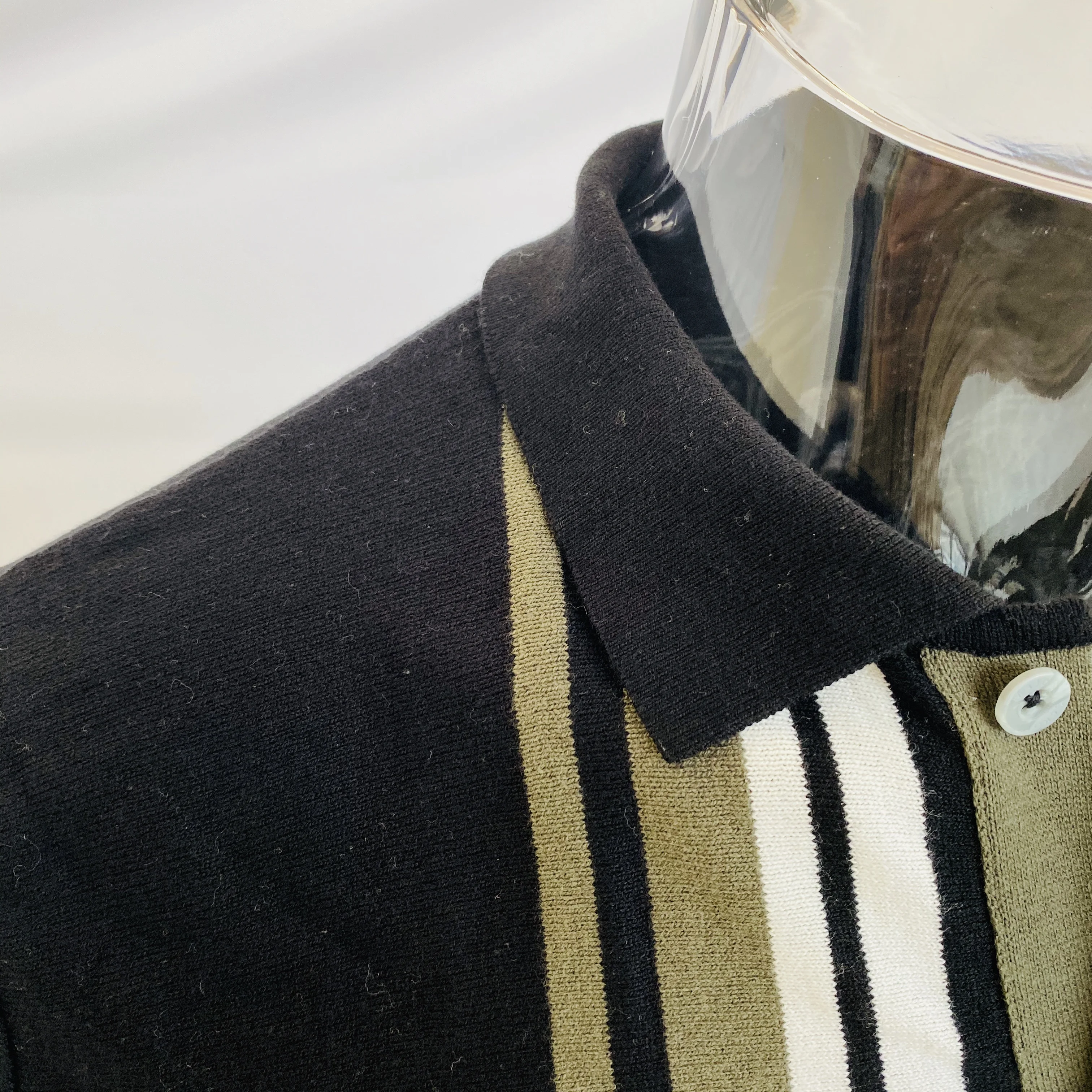 
Custom Solid Summer Men Polo Sweater Cotton Knit Pullover Plain Sweater 