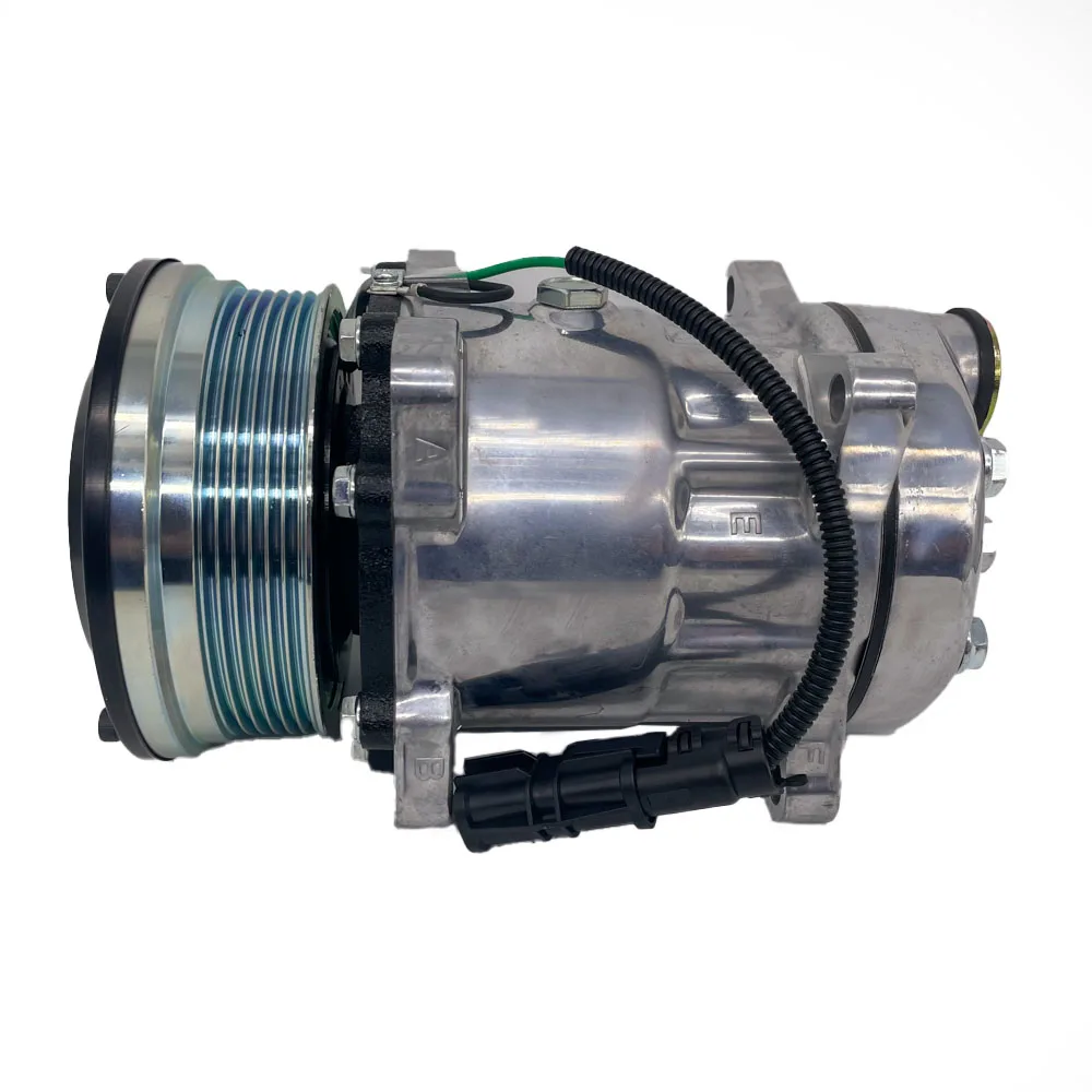 7H15 24V 6PK Air Conditioning Compressor Suitable for Sinotruk Howo T5G 6PK 082V77970-7023  Air Conditioning Compressor