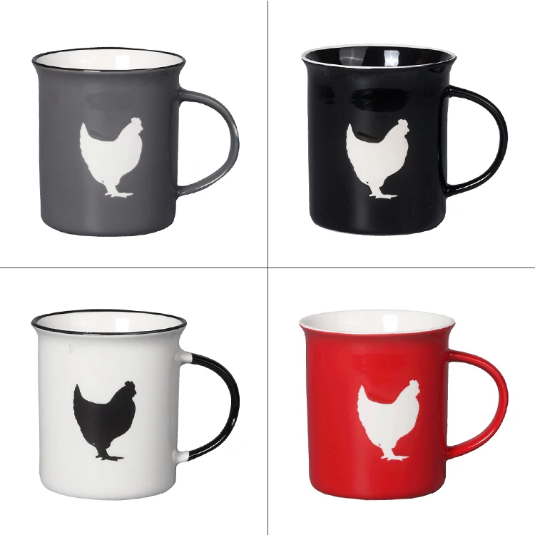 11oz black and white tea coffee cat dog cup matte mugs with logo customize