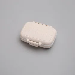Portable Daily Weekly Plastic Wheat Straw 3 Compartments Travel Medicine Pill Storage Cases Pill Box Organizer