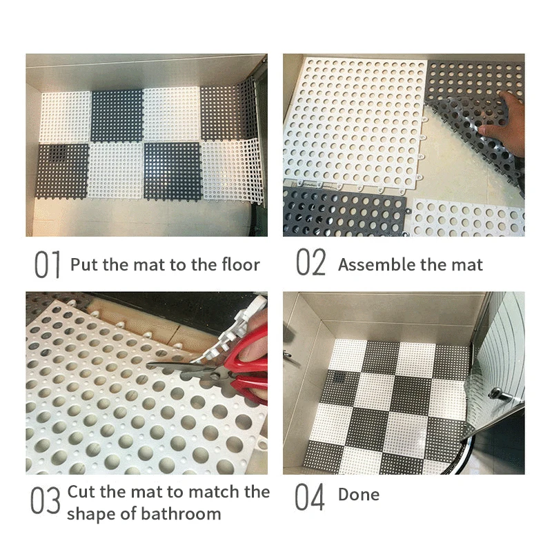 2023 best seller eco-friendly floor mat anti-slip soft TPE  assembly Bath mat for bathroom