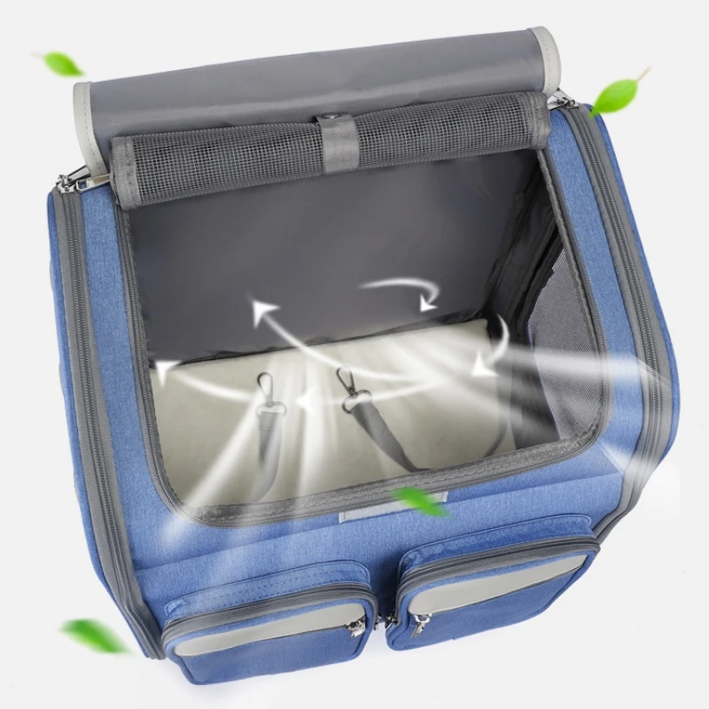 Carrier for Cat Small Dog Stroller Backpack Pet Transport Bag Trolley Cage Animal Transporter Travel House Suitcase with Window