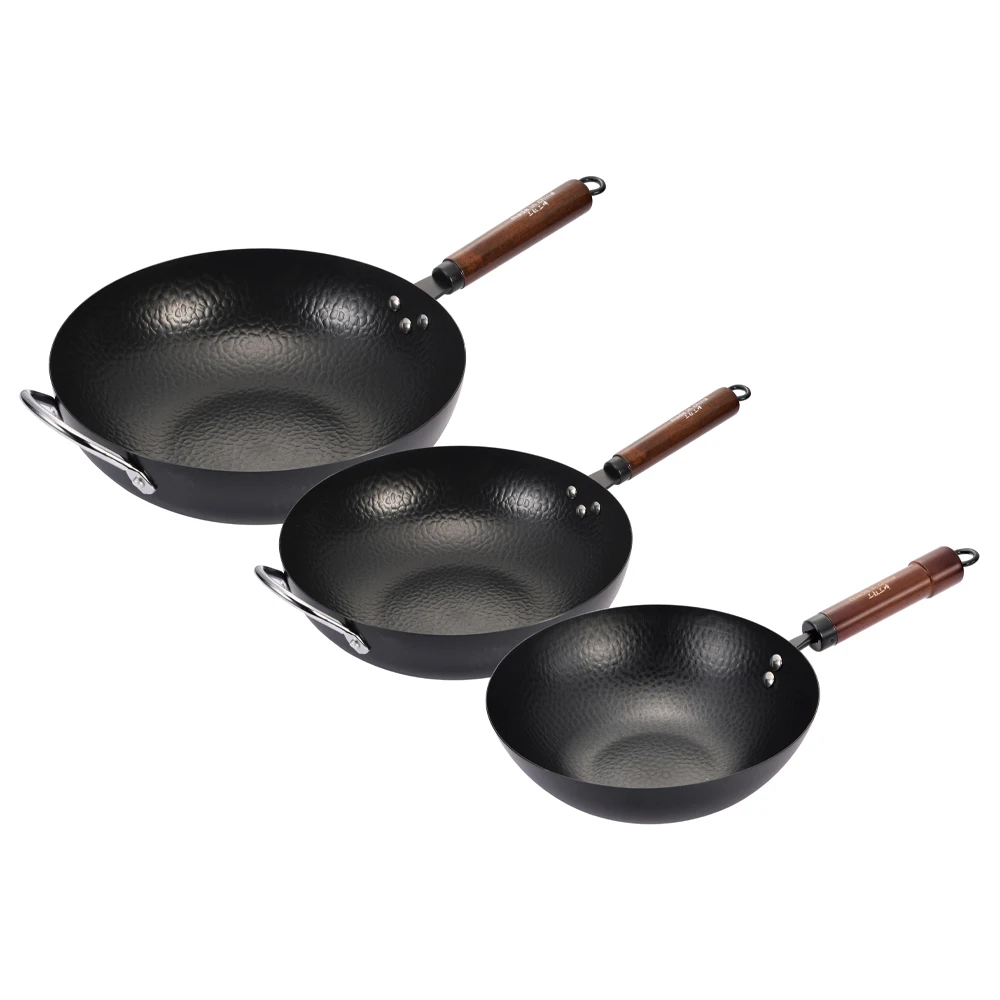 uncoated iron wok cast iron wok generally used for gas and induction cooker chinese wok kitchen cookware