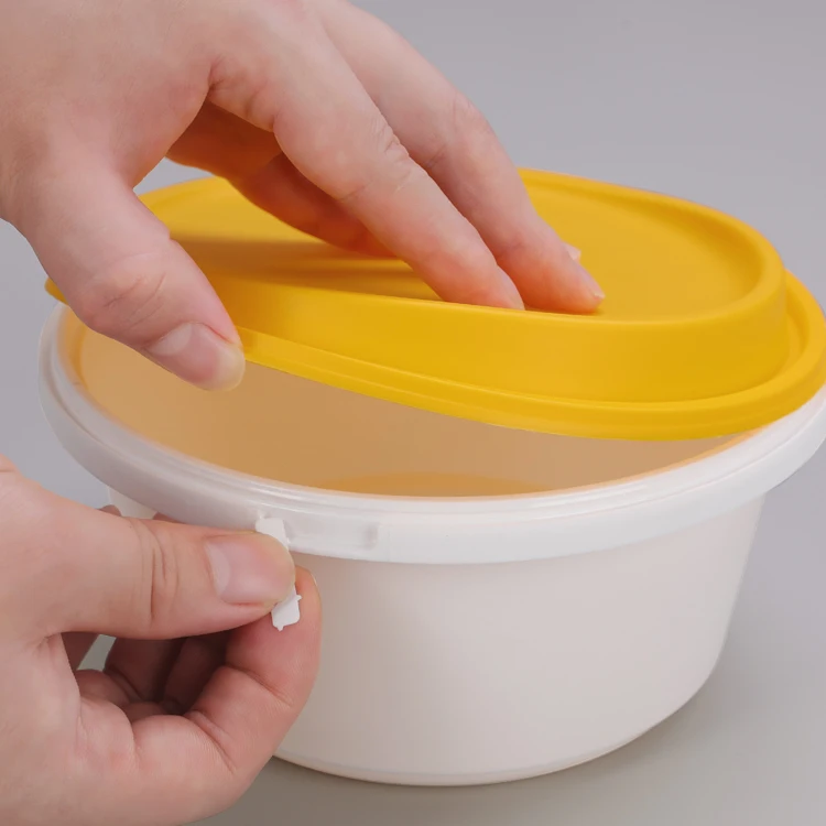 1000ml 32oz Custom LOGO available plastic bowl with inviolable closure tamper evident box container for food with lock