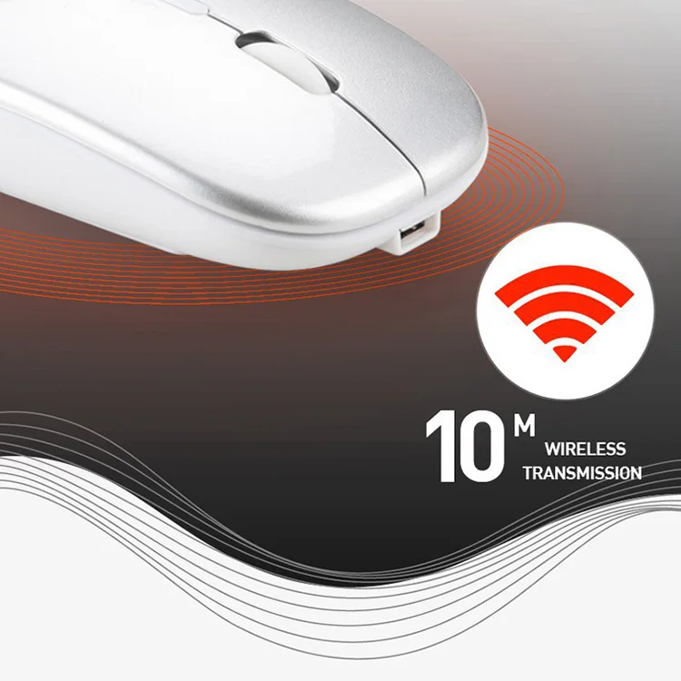 Wireless Mouse 2.4GHz Receiver Optical Adjustable Wireless Mice Silent Rechargeable Mouse