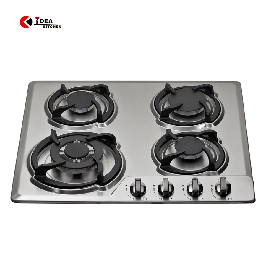 IDEA Manufacturer Wholesale Price 4 Ultrathin Kitchen Built-in Stainless Steel NG LPG High Pressure 4 Burner Digital Gas Stove