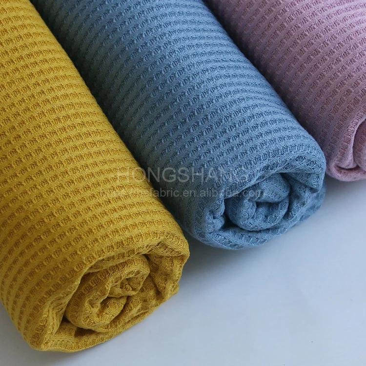 9207# 30%RAYON 70%POLYESTER ,KNITTED WAFFLE FABRIC FOR THE T-SHIRT AND VETS