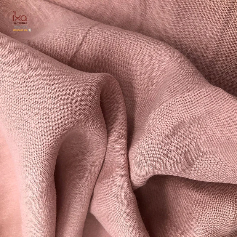 100% Fashion Soft Clothing Home Wholesale Plain Stone Washed Linen Fabric