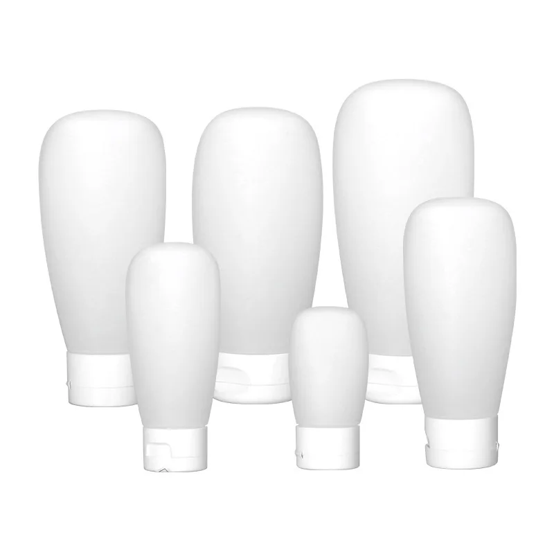 White PE Empty Soft Tube with Flip Cap Tube Squeeze Bottle Facial Cleaning Bottle Refillable Makeup Sample Holder Dispenser