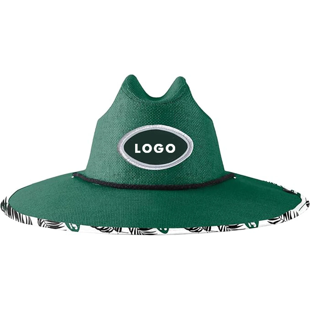 Men Women Summer Sports Travel Printed Cowboy paper cloth Panamanian Straw Hat Lifeguard Surf Surf Straw Hat