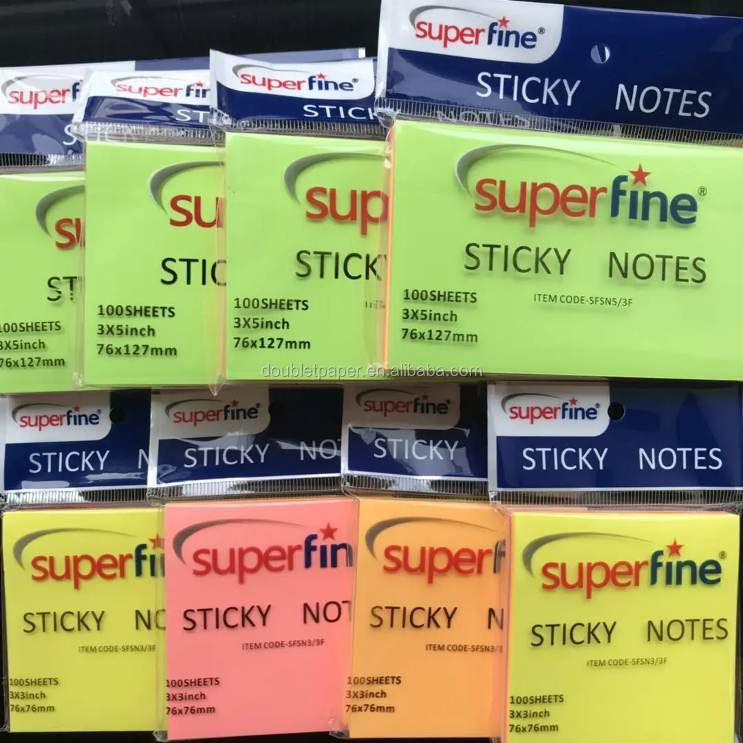 Hot sale colored sticker paper high quality adhesive sticker paper note sticky notes