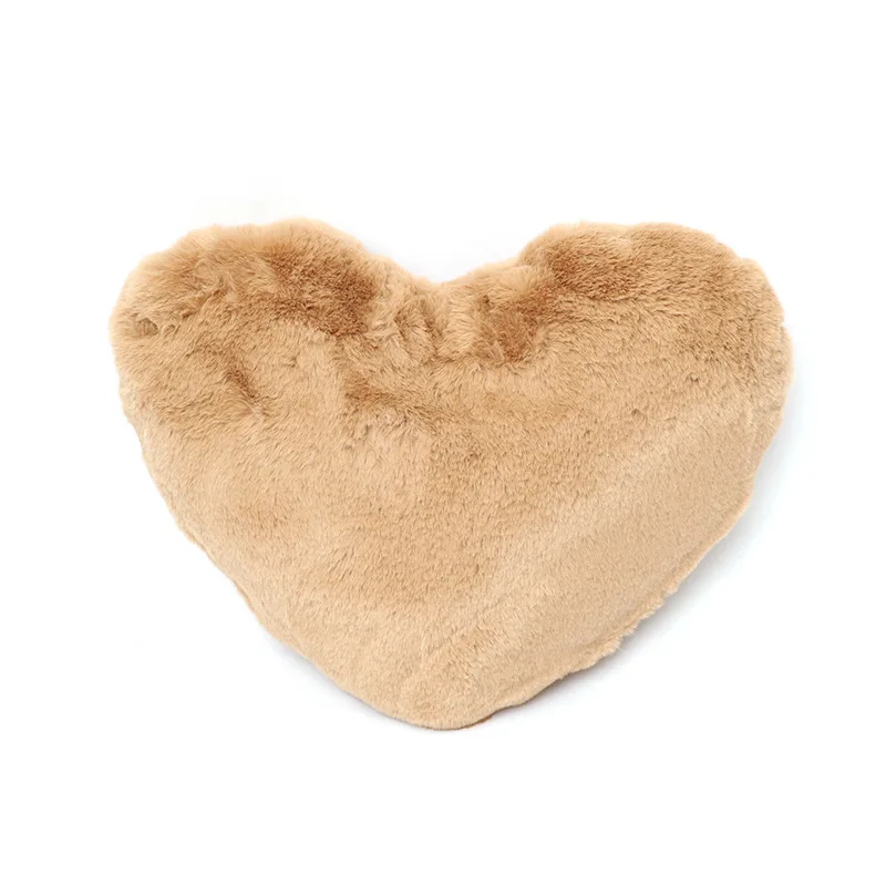 Wholesale Faux Rabbit Fur Heart Shape Cushion, Heart Shaped Pillow Heart Cushion, Heart Pillow