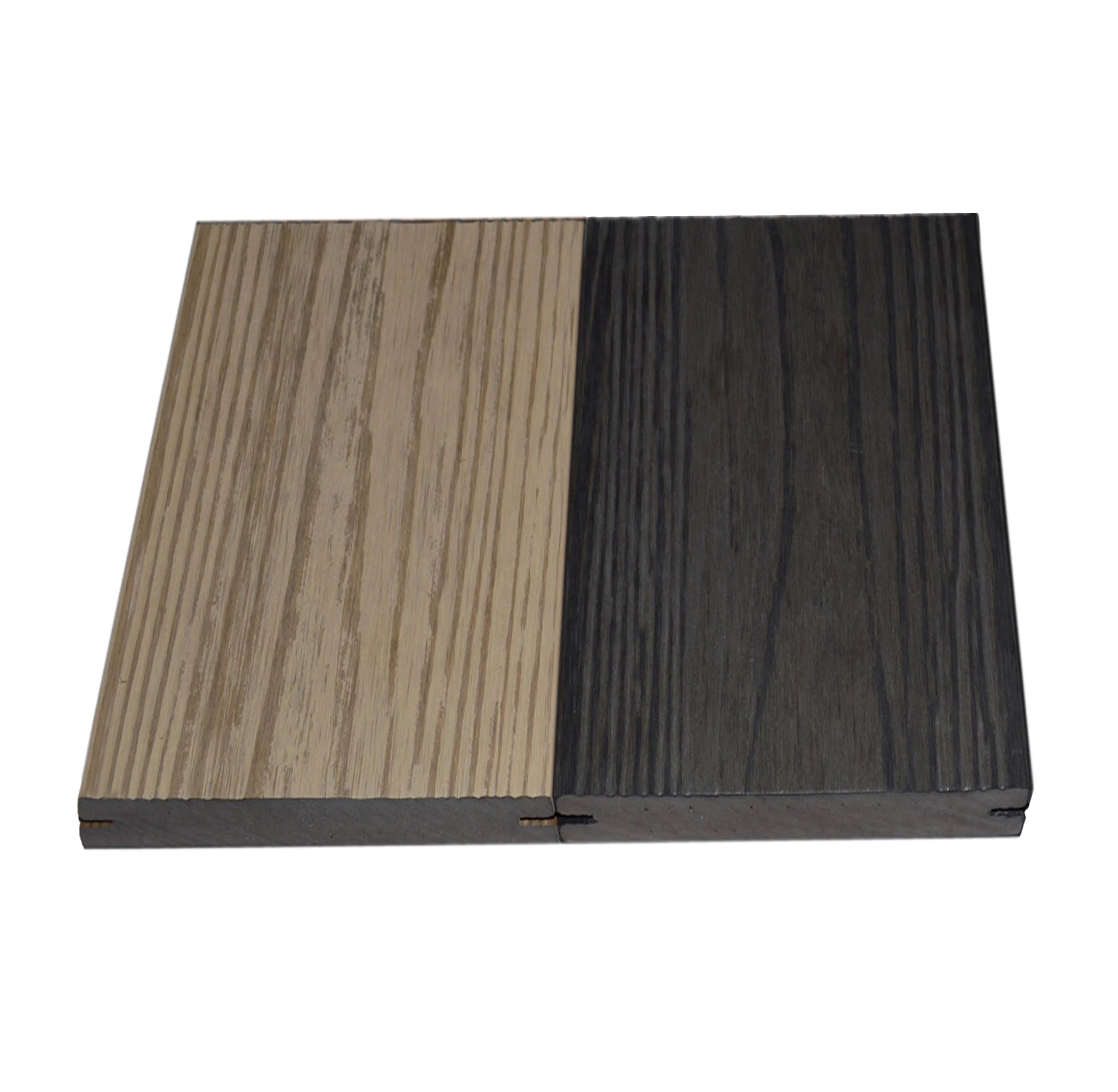 Outdoor Non Crack Non Warp ASA PVC Co-extrusion  Composite Solid 3D Embossed WPC deck