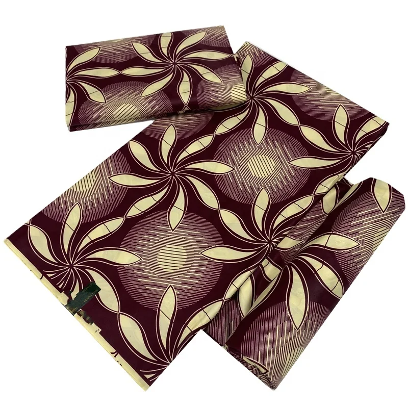 Bazin Rich Original 6 Yards Arich African Real Wax 100% Polyester Ankara Fabric for Party Dress
