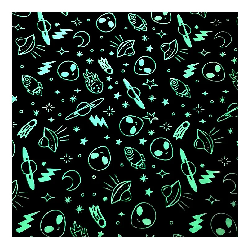Glow In The Dark Headliner Fabric For Car Fashion Jacket 100% Polyester Night Luminous Customized Glow In The Dark Headliner