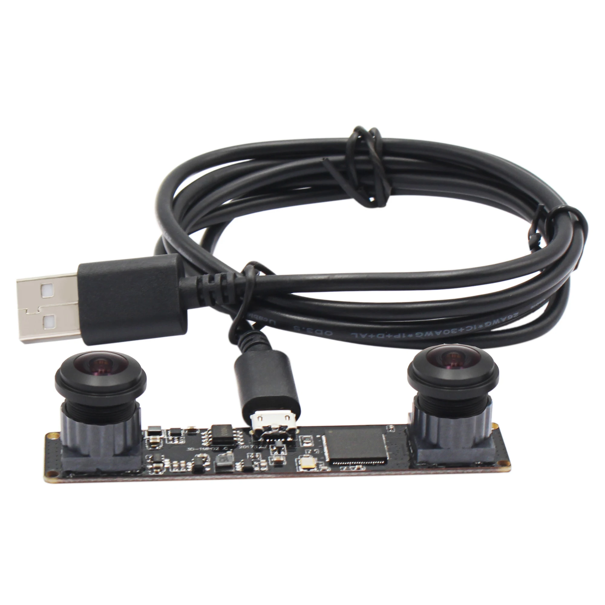 Fisheye Synchronization USB Webcam Module MJPEG 60fps 2560X960 Dual lens CMOS OV9750 3D VR Stereo Camera