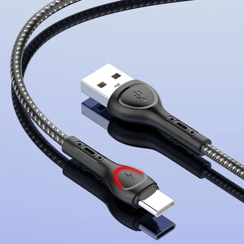 OEM NEW usb Data cable LED lights Type-c Braided Christmas gift 3A 1m 3ft 4ft 6ft 10ft fast charging for Phone Huawei MI