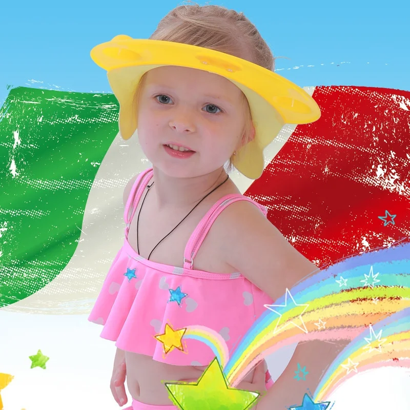 Baby Bath Wash Shower Shampoo  Cap Adjustable Soft Silica Bathing tub Head Hair Rinser hat Protection Kid and Toddler