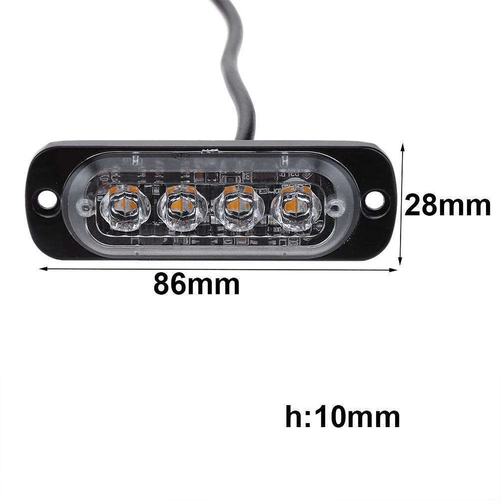 Super Bright Flash 4 Led 6 Led Vehicle Truck Led Warning Light Strobe Side led Marker Light