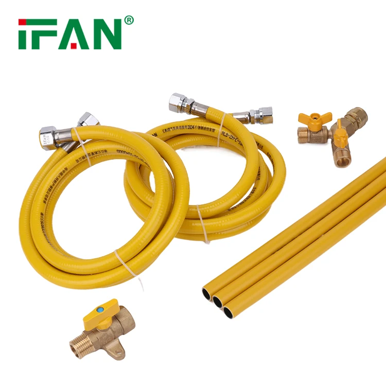 IFAN Yellow Rubber Hose for Liquefied Gas Pipe Quick Disconnect Compatible LPG