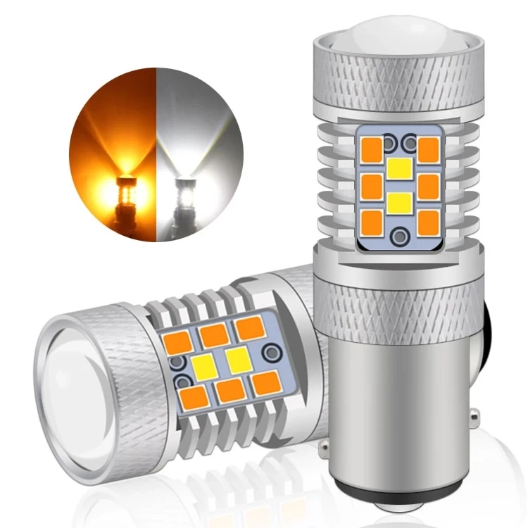 Dual Color 1157 BAY15D P21/5W Led T20 7443 W21/5W Led Bulb T25 3157 P27/7W Car DRL Turn Signal Lamp Auto Lights Bulb 12V