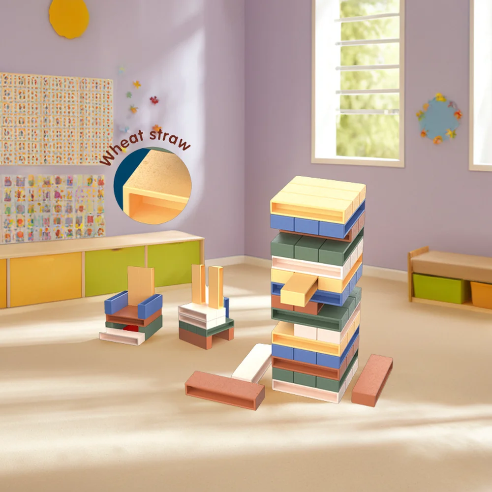 45-Piece Kids Educational Toy Plastic Stacking Building Blocks for 2-4 Year Olds DIY and Construction Style Assembly Toys