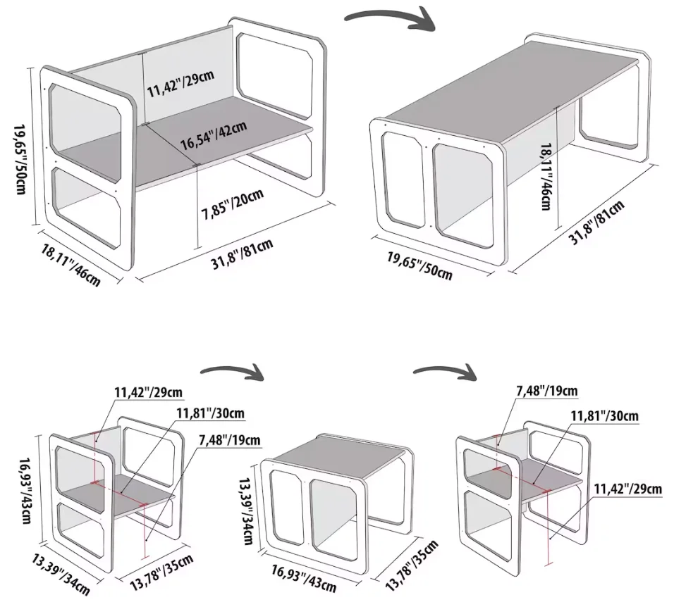 Modern Wooden Kids Study Table and Chairs Custom Suitable for Children under 7 Years Old